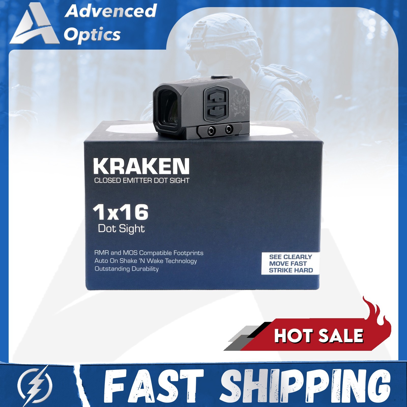Swampfox Kraken 3MOA Closed Emitter Red/Green Dot Sight RMR