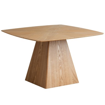 47'' Square Dining Table in Ash Wood Veneer with Tapered Rectangular Base