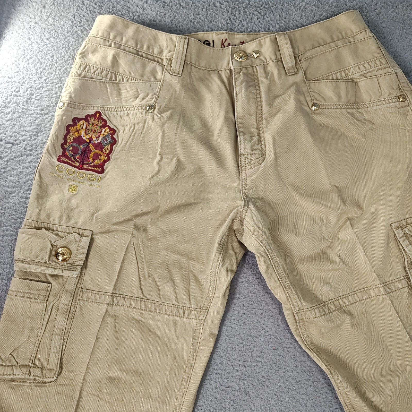 ★codegraphy★ Washed embroidery artwork cargo pants khaki C _57.JPG?set_id=880000500F