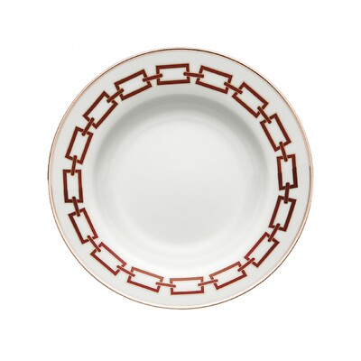 Ginori 1735 Gio Ponti - Soup Plate 9 5/8in Chains Scarlet Richard Ginori