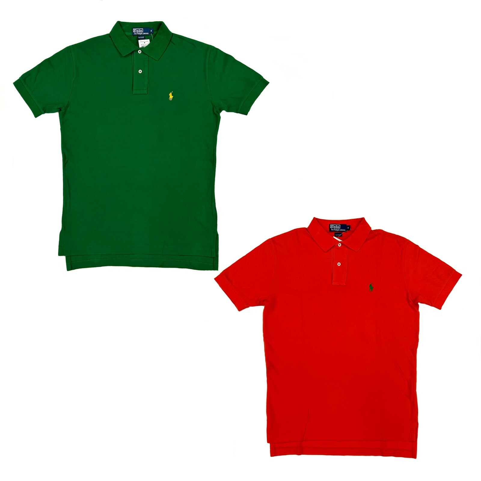 Мужская однотонная рубашка поло Polo Ralph Lauren с коротким рукавом и пони - 2 варианта -