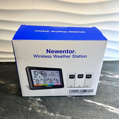 Newentor FJ3383B Black Digital Display Outdoor Sensor Wireless Weather Station
