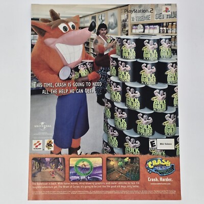 Crash Bandicoot Wrath of Cortex Sony PS2 Bulk Builder Print Ad/Poster Promo Art