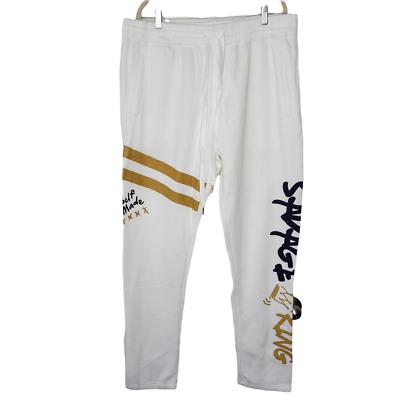 One Color Nation Sweat Pants White Self Made Savage King Men s 3XL