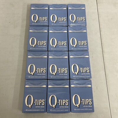 Vintage Q-Tips Cotton Swabs NOS 1970s Lot Of 12 SEALED Boxes 88 Per Box