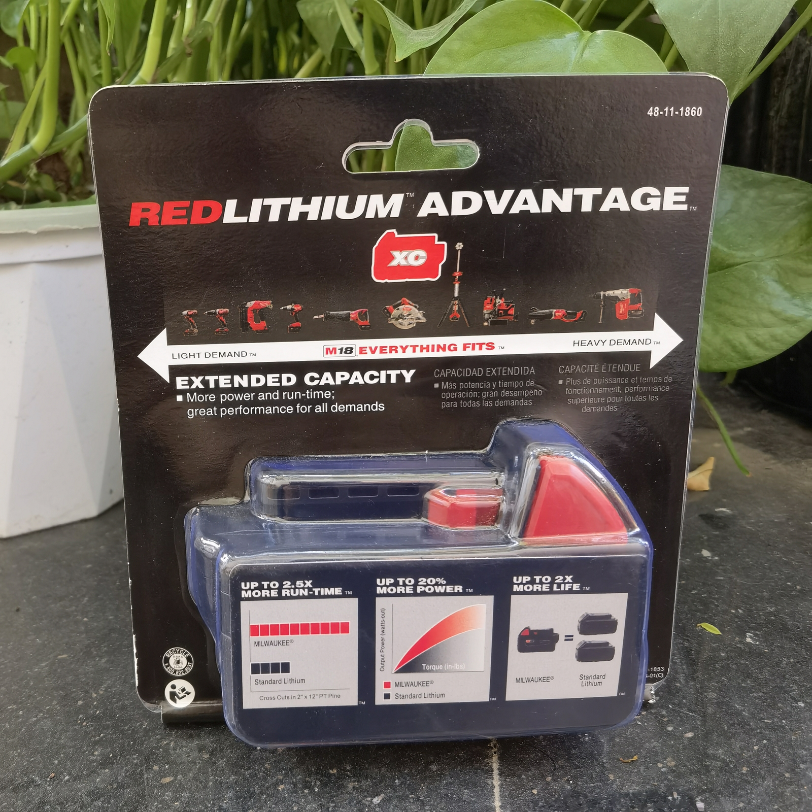 MilwaukeeTool 48-11-1860 M18 Lithium-Ion  6.0Ah Battery (2-Pack) US