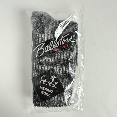 VTG Ballston 75% Wool Gray Black Socks L Men's, L Women's Below Knee NEW 9-11
