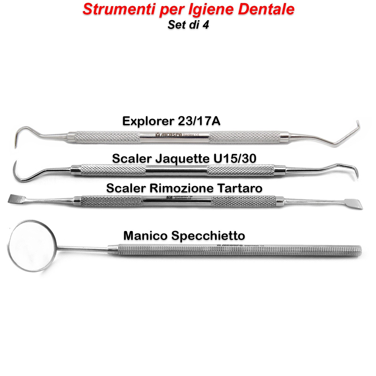 Cura Dei Denti Set Dentale 5 Pulizia Denti Rimozione Tartaro Sonda - Foto 13