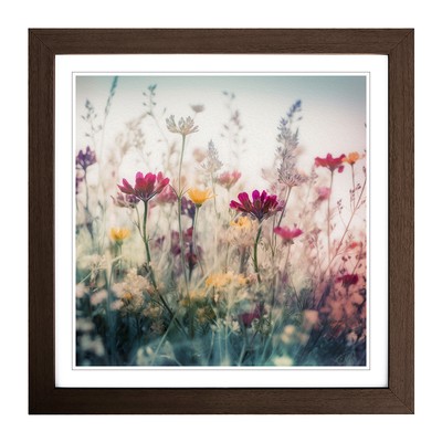 Wildflowers Double Exposure Wall Art Print Framed Canvas Picture Poster Decor