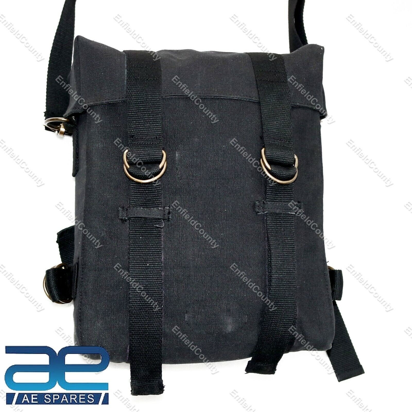 Pair Military Pannier Canvas Bag Black For Royal Enfield Classic 350 500CC 