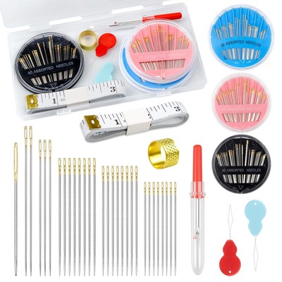 FIVEIZERO Premium Hand Sewing Needles Set,90-Count Assorted Embroidery Needle...