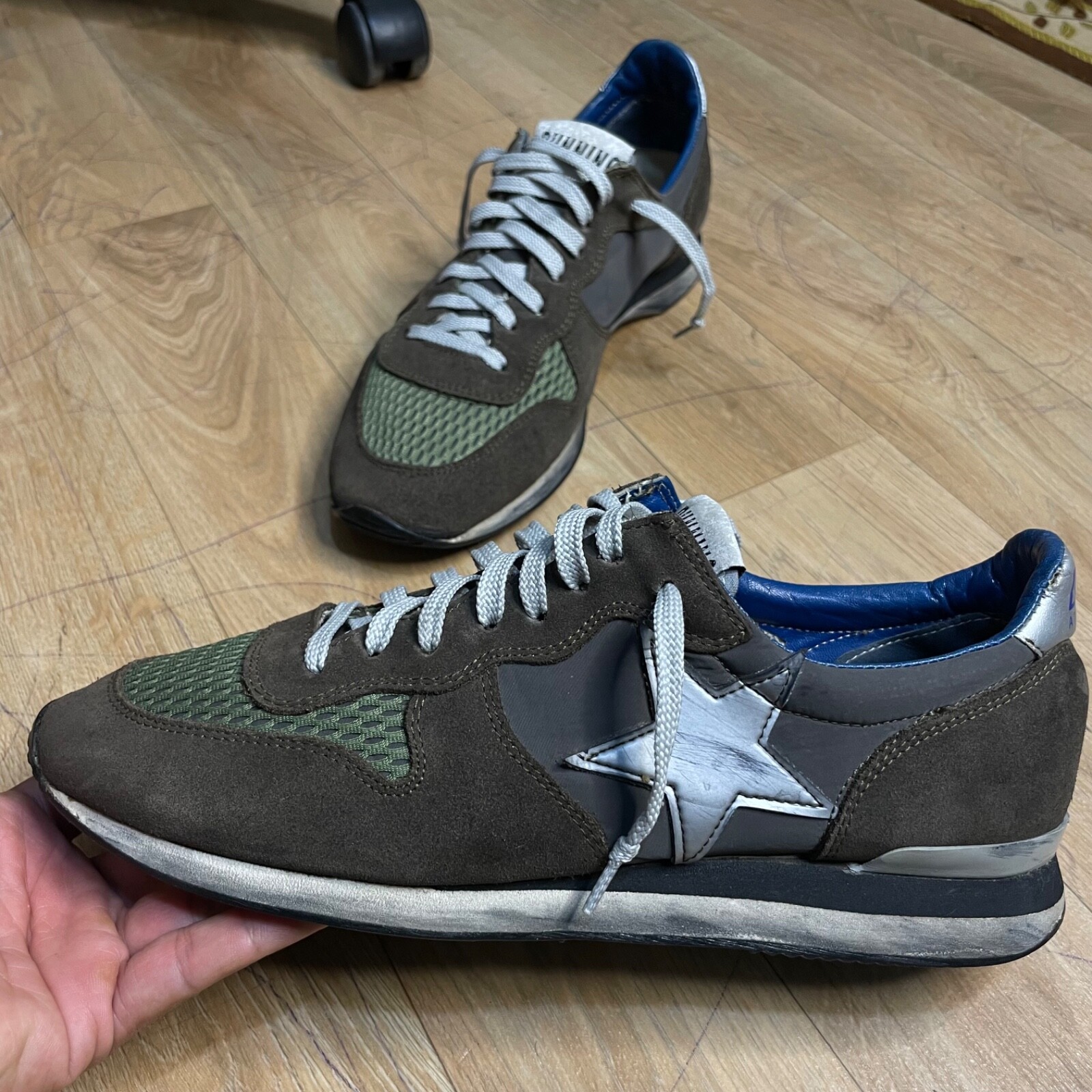GOLDEN GOOSE GGDB RUNNING Sneakers green Suede Leather MEN