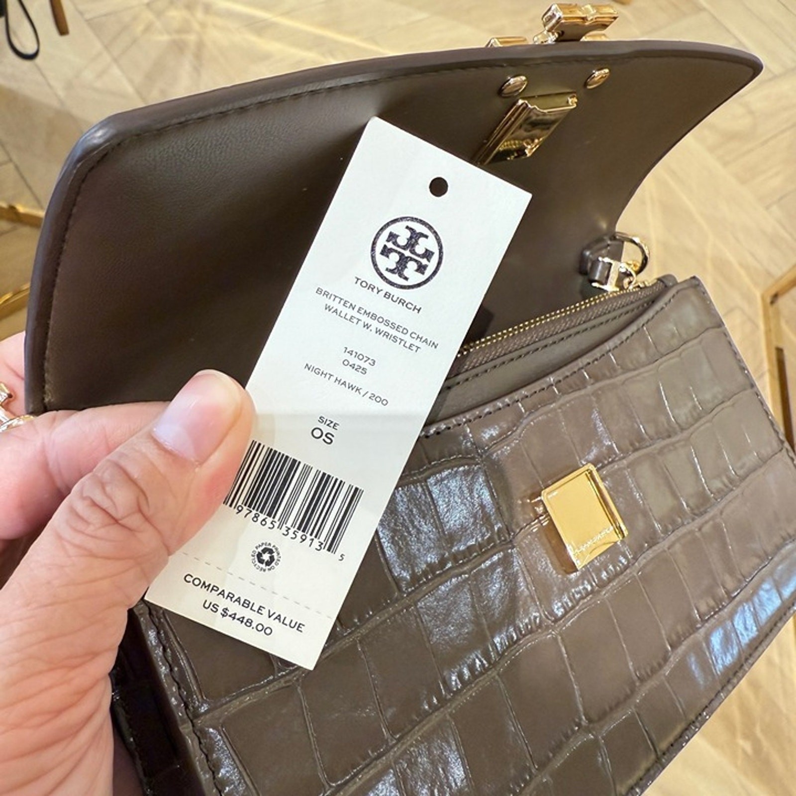 Tory Burch 141073 Britten Small Chain Wallet Wristlet
