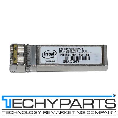 Intel E10GSFPSR FTLX8574D3BCV-IT 10GbE SFP+ 850nm Transceiver For X520-DA2/SR2