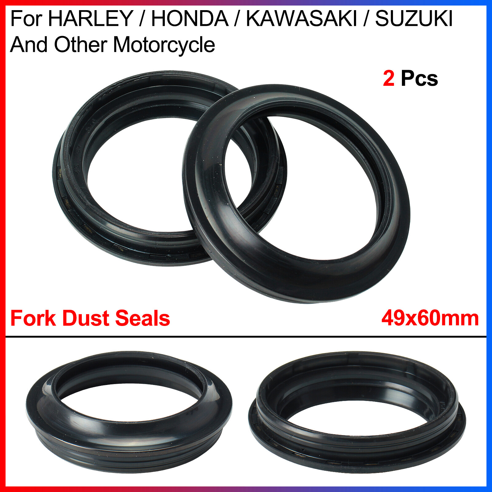 GIDIBII Universal Fork Oil & Dust Seal Kit - Compatible With Harley, Honda, Kawasaki, BMW, Suzuki, Yamaha, Polaris (Brown-2)