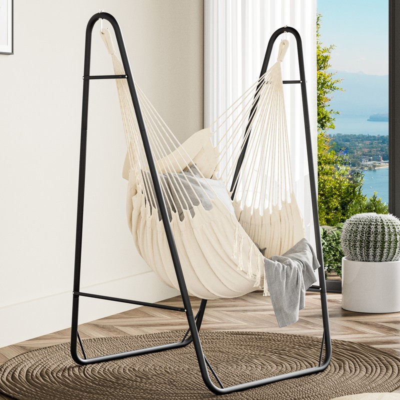 YITAHOME Hanging Hammock Chair Macrame with Stand In/outdoor Rope Swing Chair