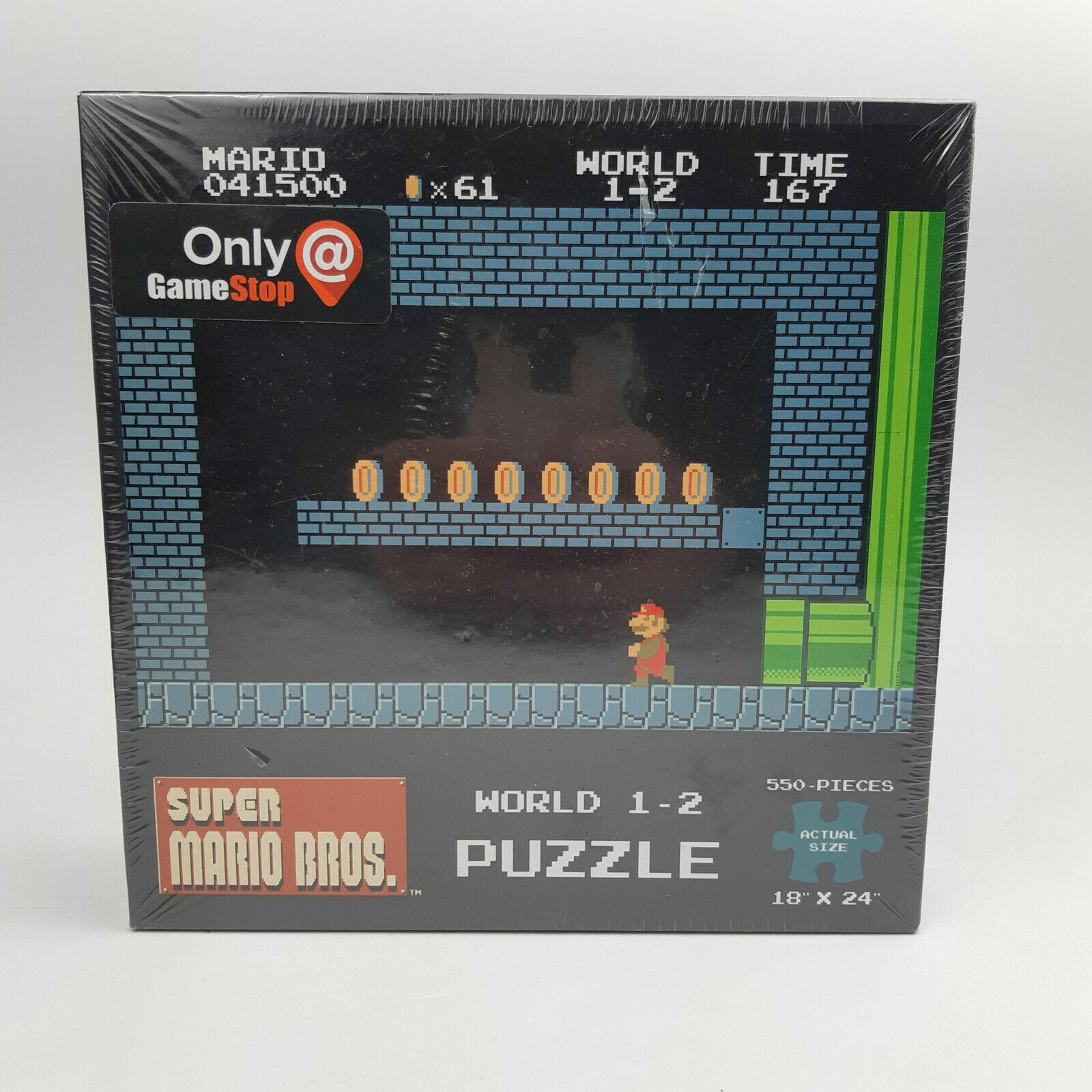Super mario bros. world 1-2 puzzle 550 pieces 18” x 24” gamestop exclusive  | ebay