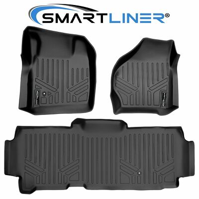 SMARTLINER Custom Fit Floor Mats 2 Row Liner for 1999-2007 Ford F-250/350 SD/SC