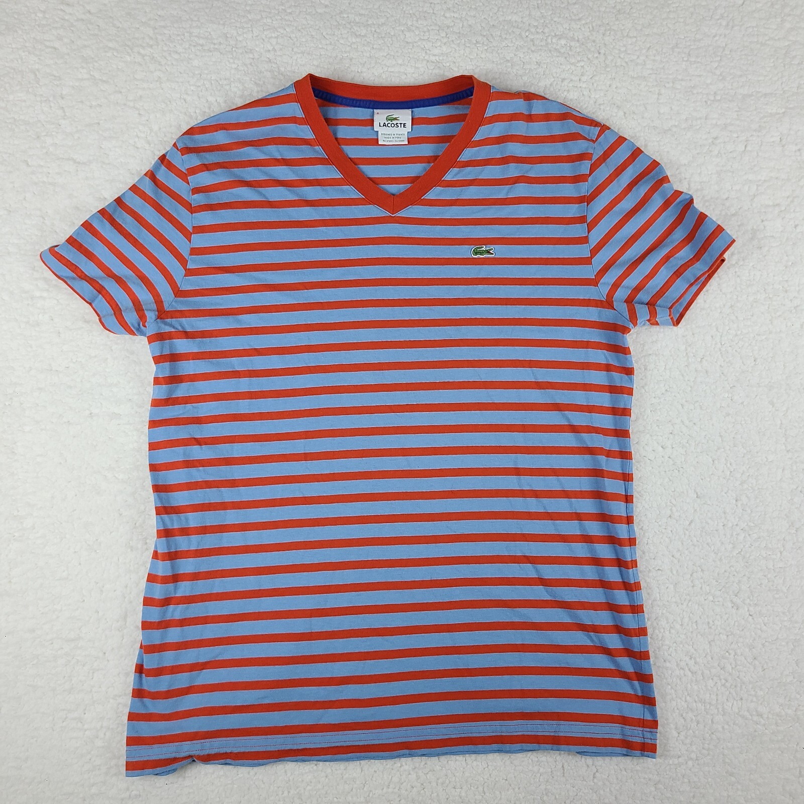 【LACOSTE】 3. POLO SHIRT (size3) RODDICK Lacoste Andy Roddick 2012 Rare Striped Jersey Tennis Polo
