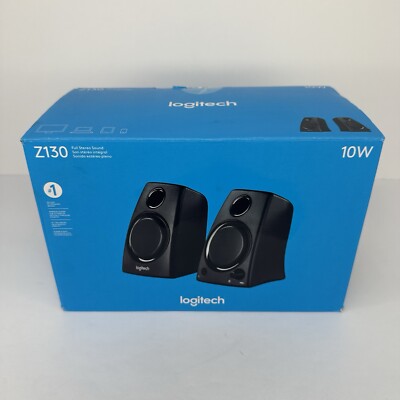 Logitech Z130 10W Full Stereo Sound Speakers New in Sealed Box Black 980-000417
