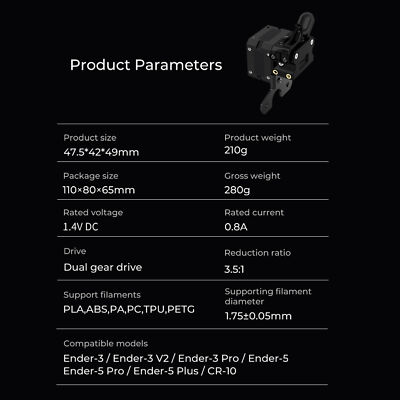 Creality Sprite Extruder SE Extruder Dual-gear Drive High Torque for Ender 3/V2