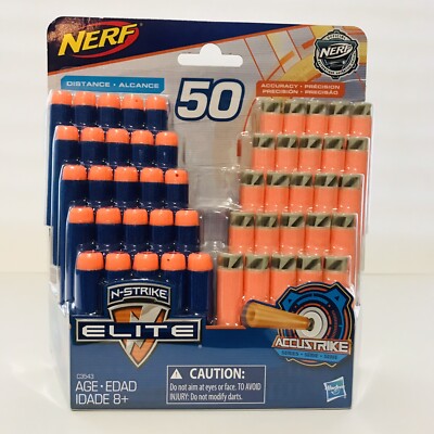 NERF N-Strike Elite Accustrike 50 Darts 25 each Distance Accuracy Combo Pack NEW