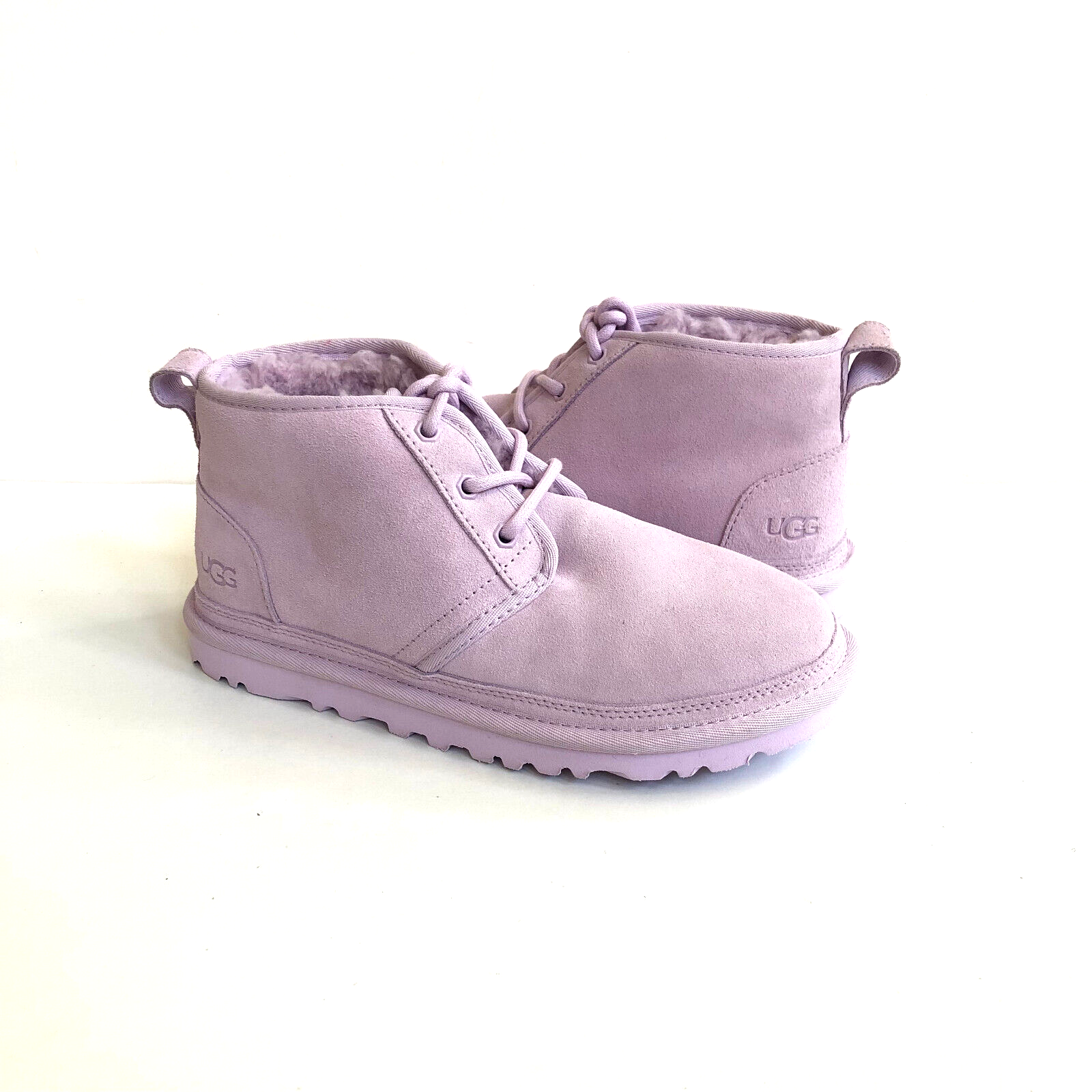 UGG WOMEN NEUMEL LAVENDER FOG SHEARLING SUEDE SHOE US 7 / EU 38