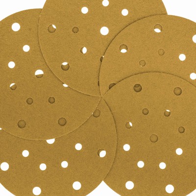 Dura-Gold 80 Grit - 6" Sanding Discs - 17-Hole Hook/Loop for DA Sander - 50pk