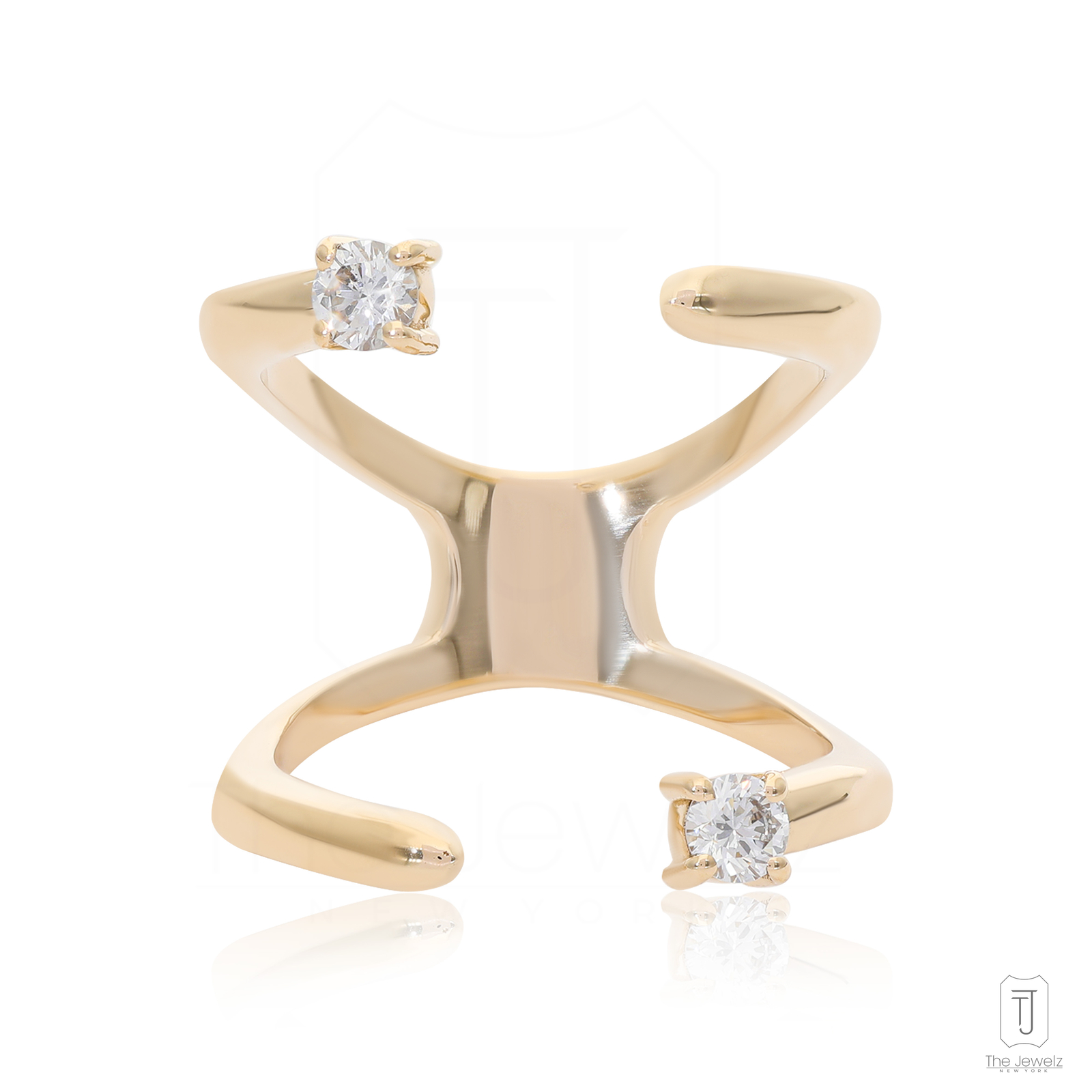 14K Gold 0.15 CT VS/F-G Diamond Octopus Shape Sea Life Ring - The Jewelz