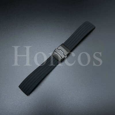 20 MM BLACK RUBBER WATCH STRAP FITS FOR SWATCH X OMEGA MISSION TO THE MOON USA