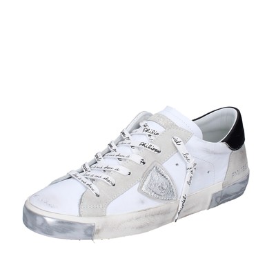 PHILIPPE MODEL HERREN SCHUHE PHILIPPE MODEL 40 EU SNEAKER WEISS LEDER WILDLEDER EX564-40