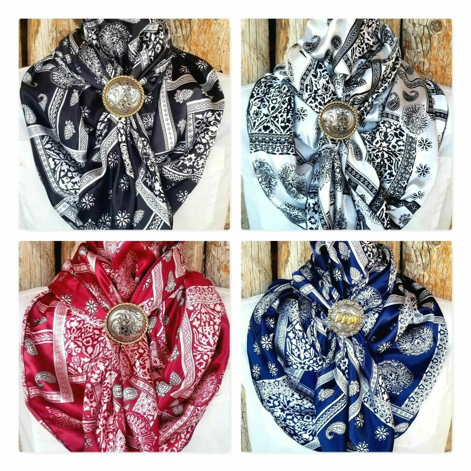 Wild Rag Scarf Western Cowboy Buckaroo Scarves Bandana Silky retro Paisley