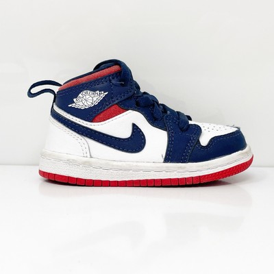 

Nike Boys Air Jordan 1 Mid BQ6933-104 Синие баскетбольные кроссовки, размер 5C, Синий, Air Jordan 1 Mid