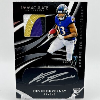 Devin Duvernay 2020 Immaculate Rookie Eye Black Jersey Patch RC RPA Auto 23/99