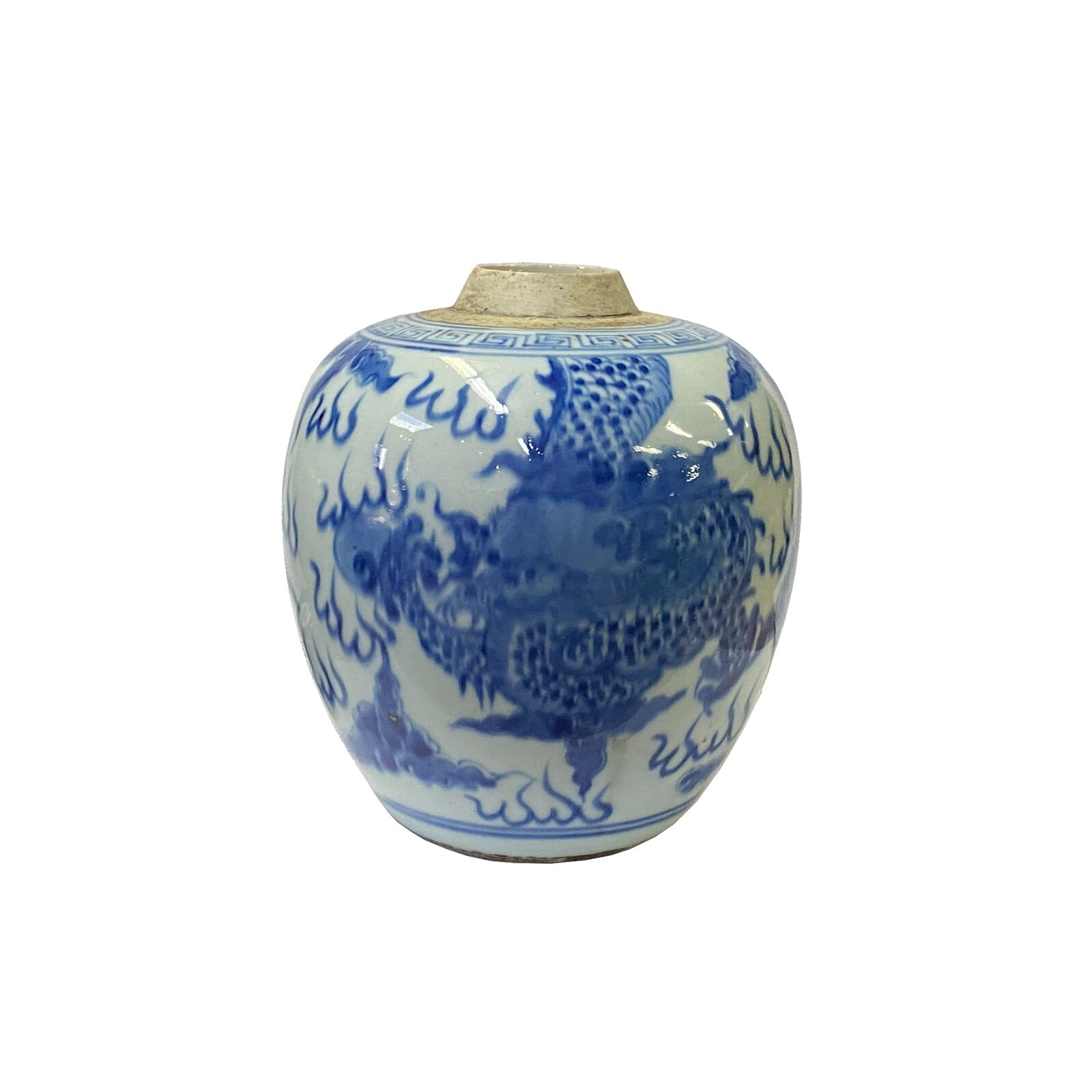 Oriental Handpaint Dragon Small Blue White Porcelain Ginger Jar ws2331S Oriental Handpaint Dragon Small Blue White Porcelain Ginger Jar ws2331S