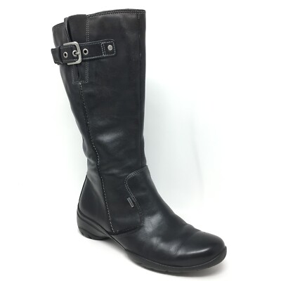 Ecco Gore-tex Riding Boots Shoes Womens Size 5-5.5 US 36 EU Black Leather Zip Up