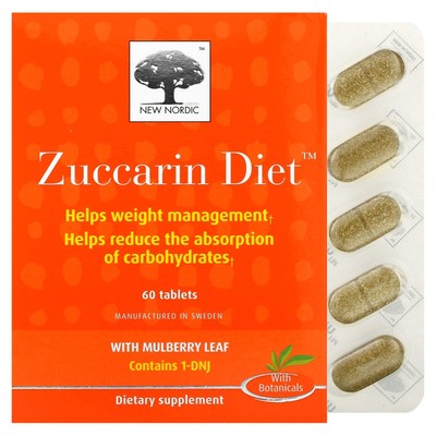 New Nordic US Inc Zuccarin Diet 60 таблеток без молока, без глютена, веганский
