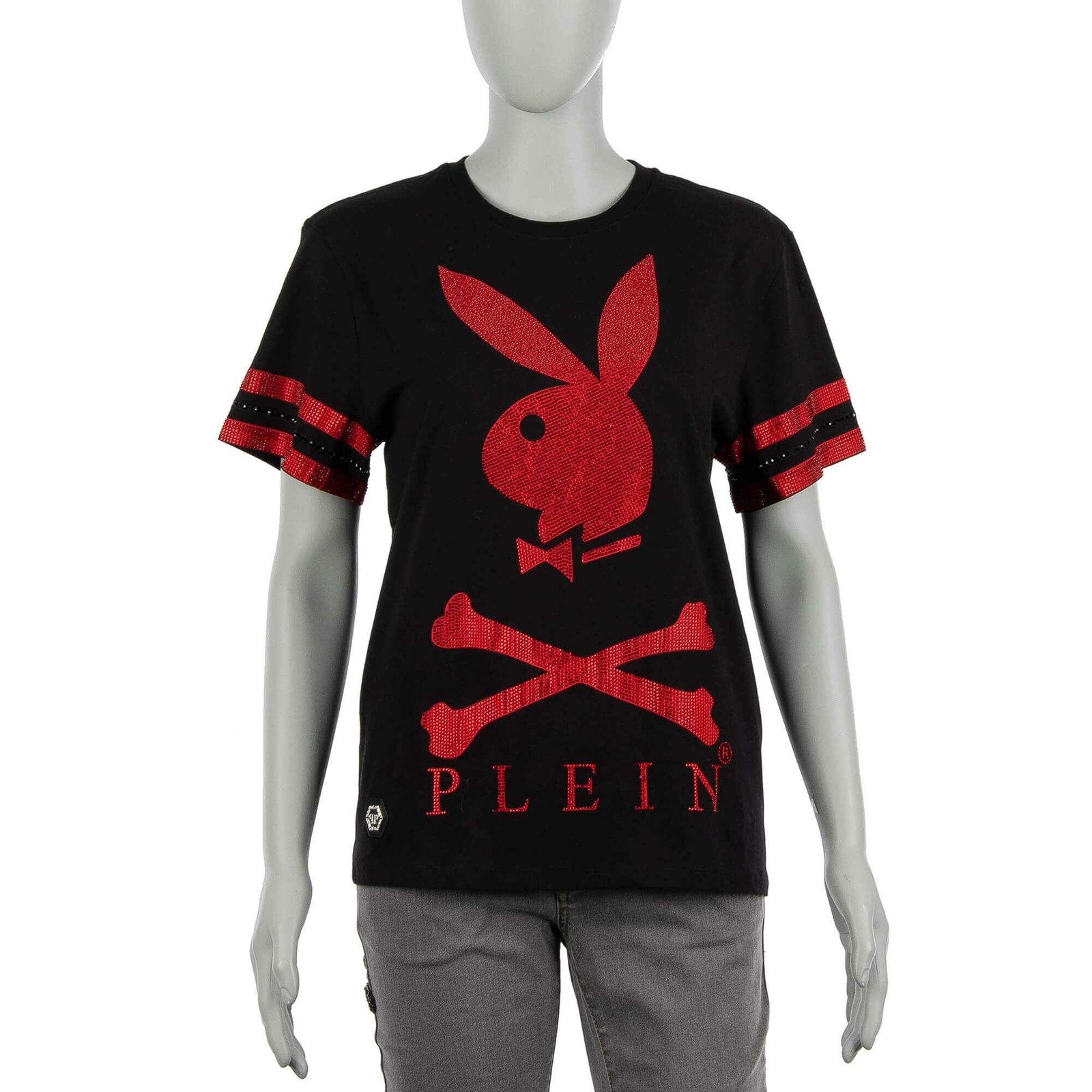 

Philipp Plein X Playboy Bunny Skull Rhinestone Logo Черный Красный 08492