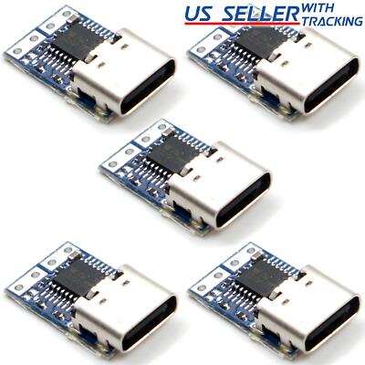 5pcs USB-C PD Type-C DC Fixed Voltage Power Trigger Module 9V 12V 15V 20V Female