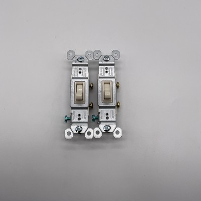 Pass & Seymour 660LAG x2 Grounded Standard Single Pole Toggle Switch Almond