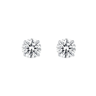 Pre-owned Shine Brite With A Diamond 2 Ct Round Earrings Studs Solid 950 Platinum Brilliant Cut Push Back Basket In White/colorless