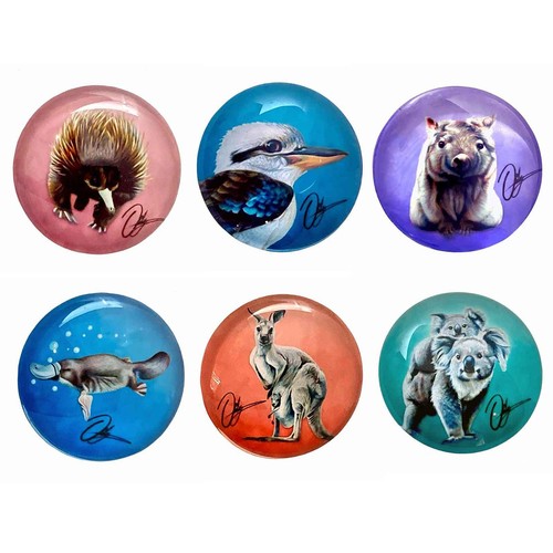 AUSTRALIAN ANIMALS Glass Magnets - Chris Riley - Fridge Noticeboard