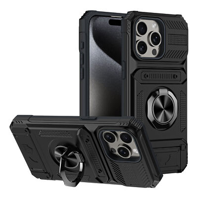 For T-Mobile REVVL 7 Pro, Shockproof Card Holder Ring Stand Magnetic Case Cover