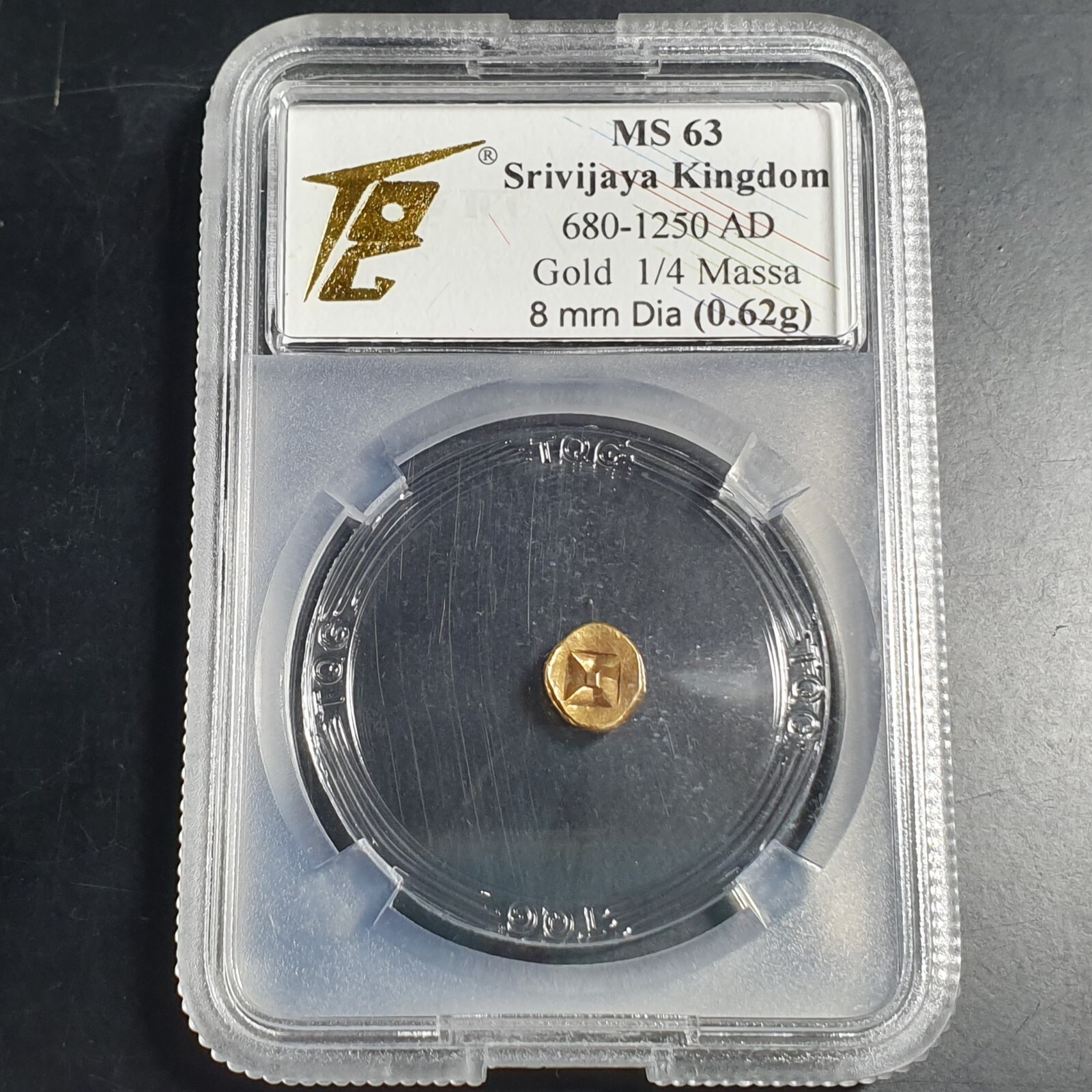 Sriwijaya Srivijaya Kingdom Indonesia 1/4 Gold Massa 0.62 gr