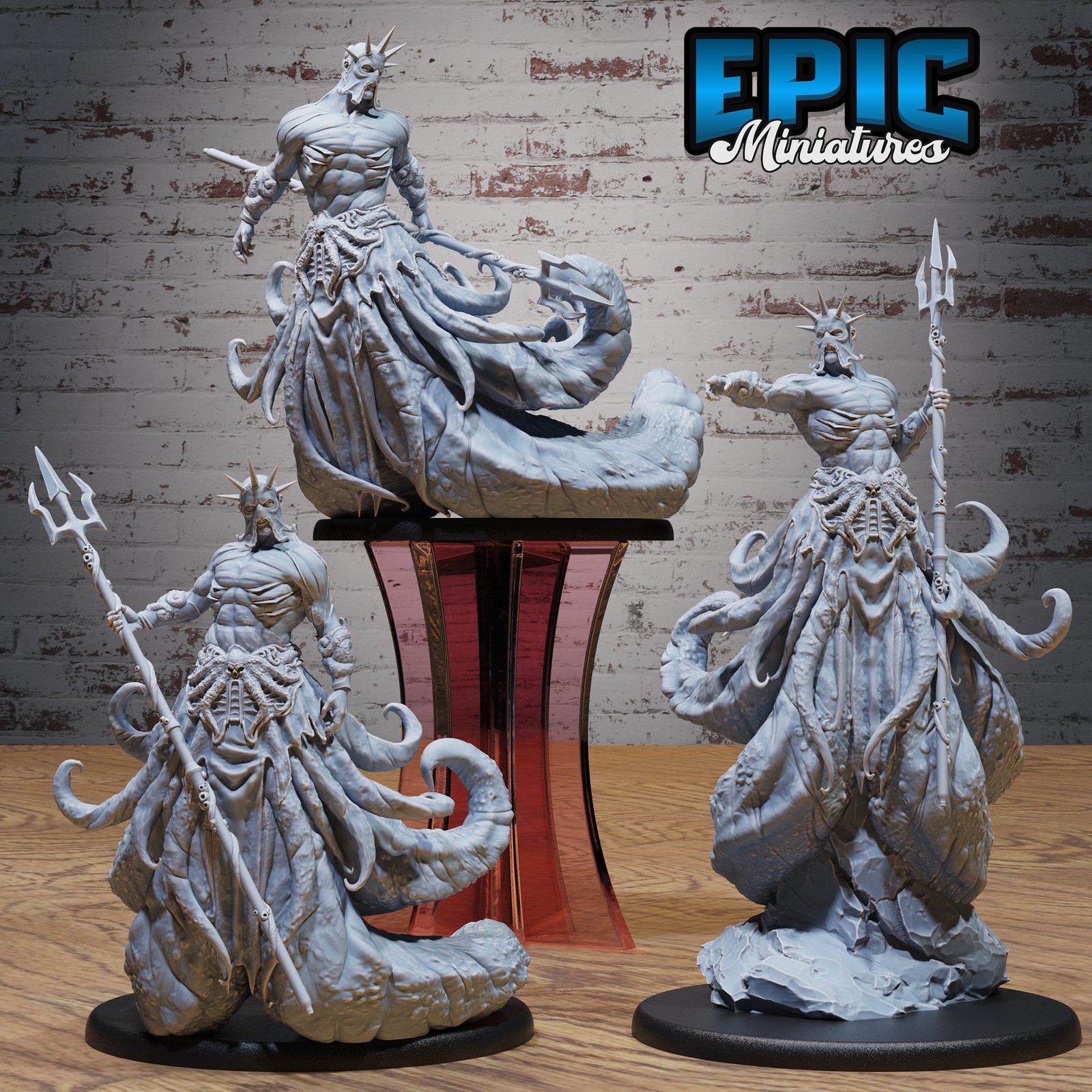 Dagon Highpriest Large Set - 3x 28mm Scale Eldritch Monster | Epic Miniatures