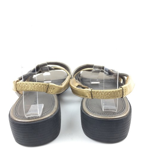 White Stag Womans Sandals Size 8.5 40.5 Norma Gold Pewter Metallic Strappy