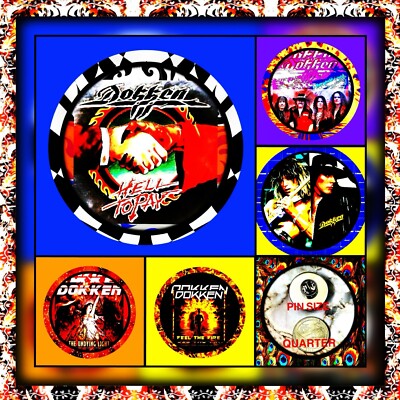 DOKKEN 2025 TOUR MERCHANDISE FIVE STAINLESS STEEL PINS  