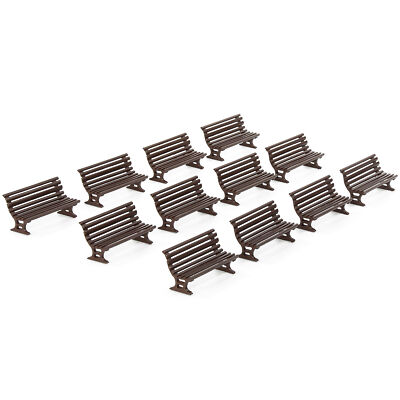 12pcs HO Scale 1:87 Platform Park Model Benches Street Garden Station Seat Chair