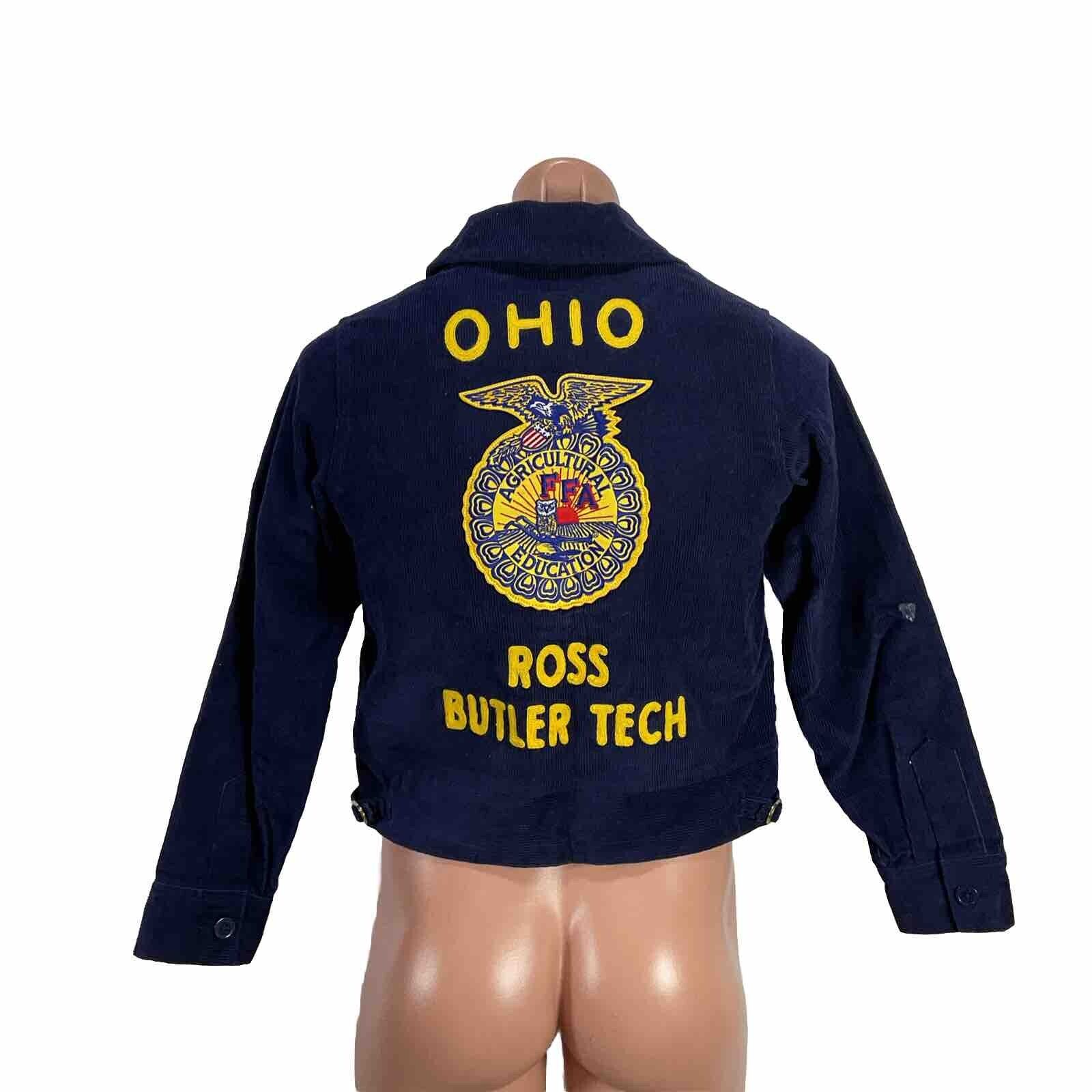 VTG FFA Jacket 103-34 Blue Ross Butler Ohio Corduroy Future