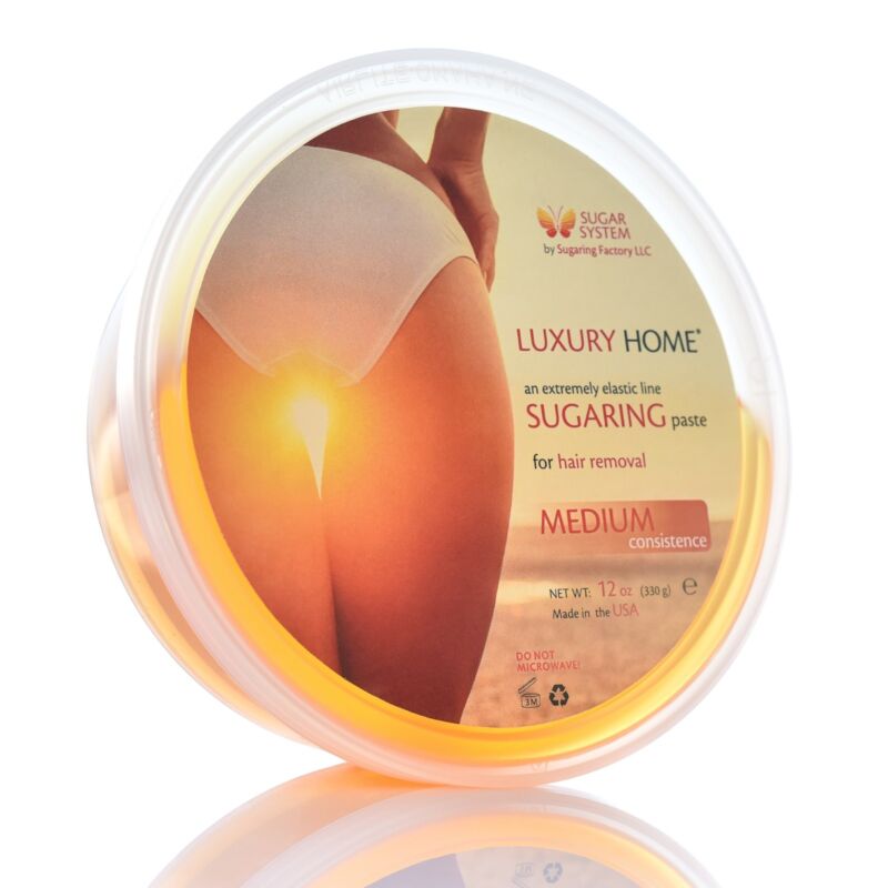 Sugaring paste "MEDIUM" 12oz, ALL PURPOSE paste for hair removal "Luxury HOME"